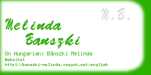 melinda banszki business card