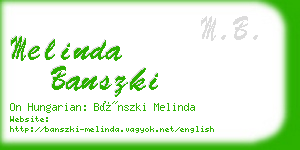 melinda banszki business card